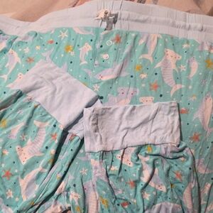 Little Sleepies Aqua Shark Print Pajama Bottoms